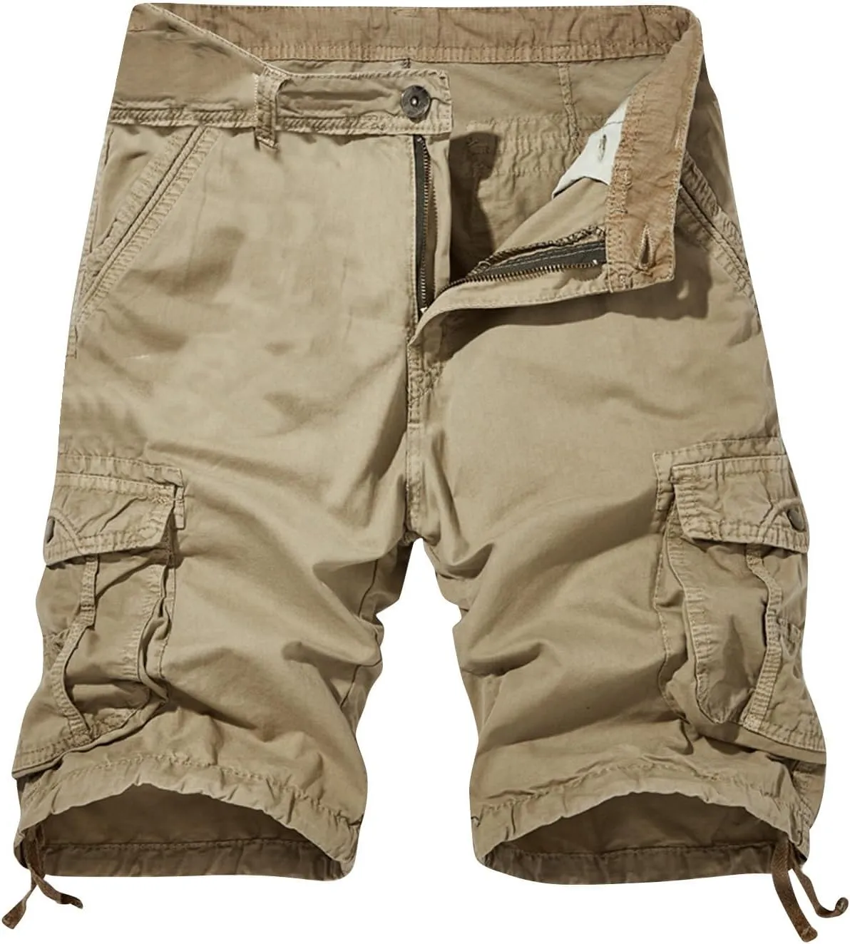 Dademeo Men's Cargo Shorts Running Shorts Multiple Utility Pockets Elastic Waist Cotton Hiking Shorts Outdoor Ripstop Shorts