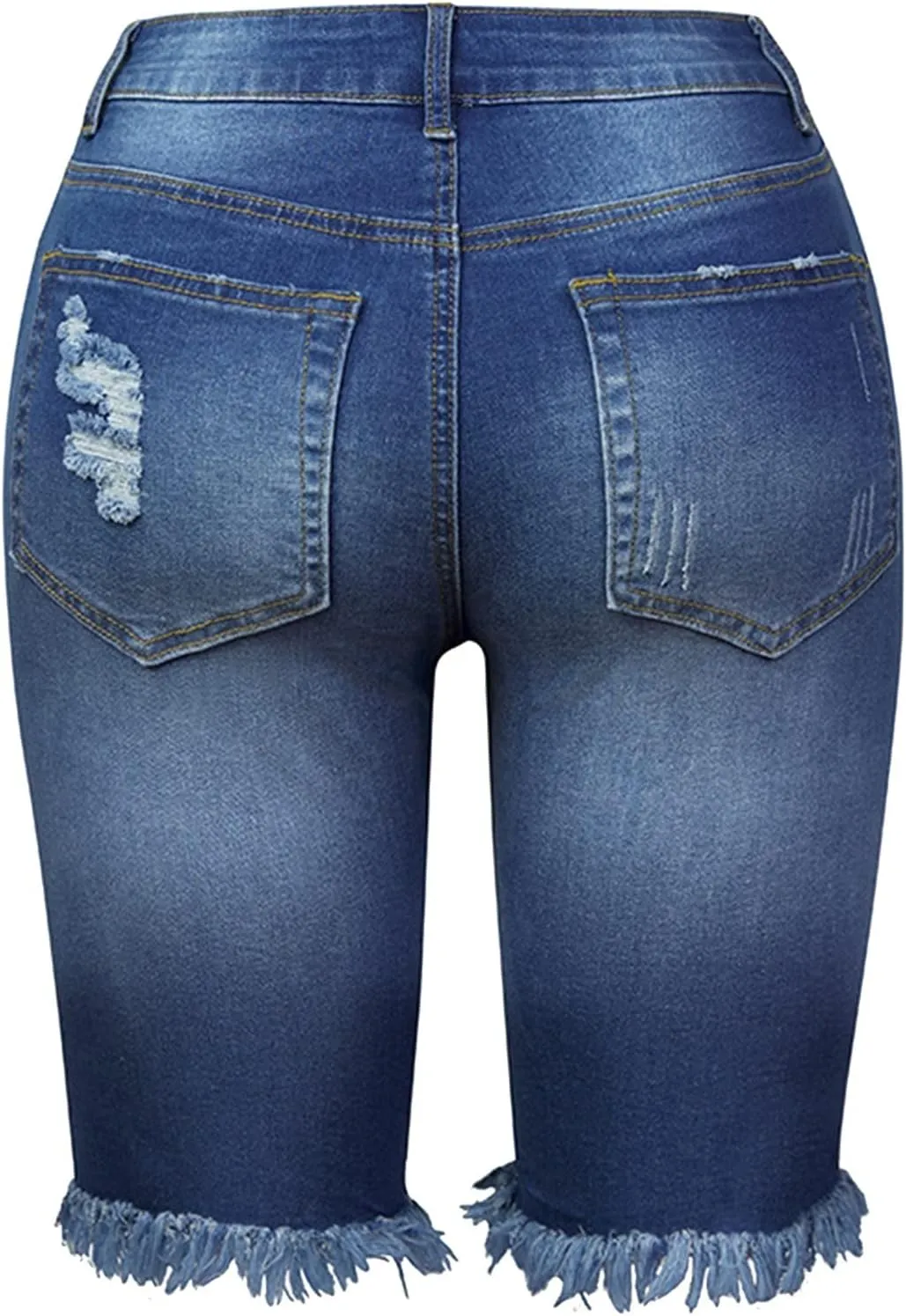 Denim Bermuda Shorts for Women Stretchy High Waisted, Jean Shorts for Teen Girls Baggy Ripped Trendy Casual Y2k Jorts