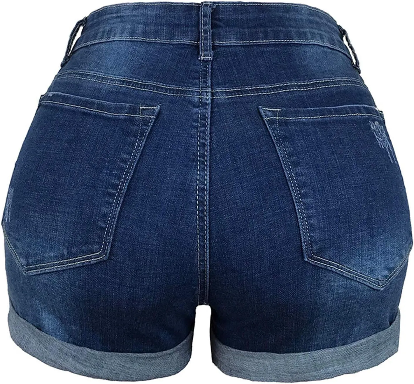 Denim Shorts for Thick Thighs Womens Jeans Casual Summer High Waisted Stretchy Denim Hot Ripped Shorts