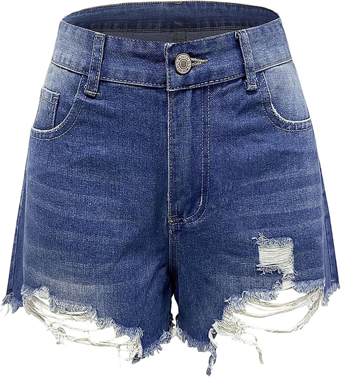 Denim Shorts for Thick Thighs Womens Jeans Casual Summer High Waisted Stretchy Denim Hot Ripped Shorts