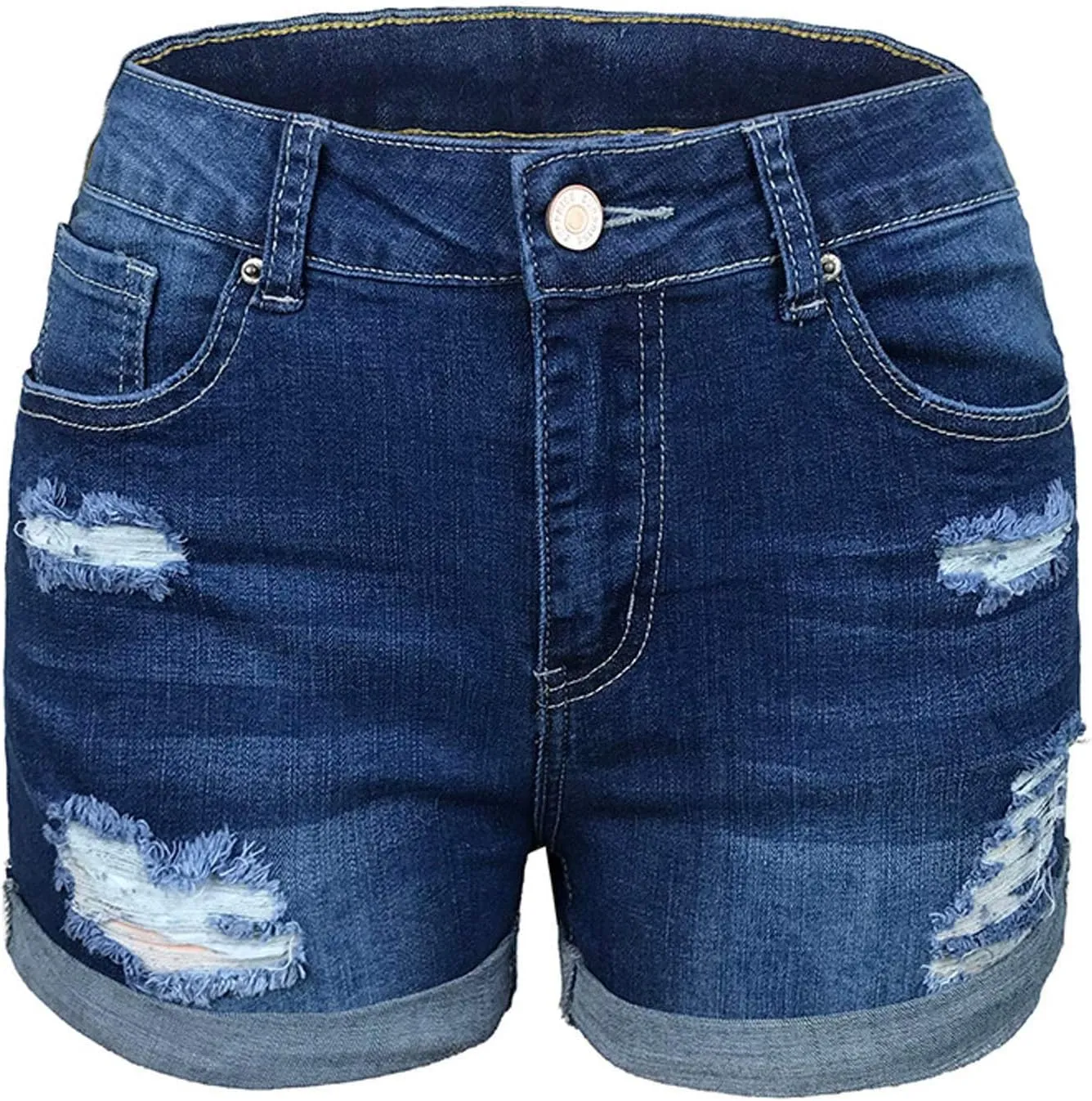 Denim Shorts for Thick Thighs Womens Jeans Casual Summer High Waisted Stretchy Denim Hot Ripped Shorts