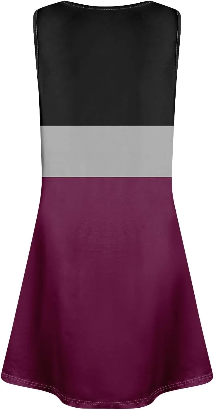 Dress for Women Spring Tank Dress Short Sun Dresses Sleeveless Patterned A Line Dresses Summer Flowy with Pocket