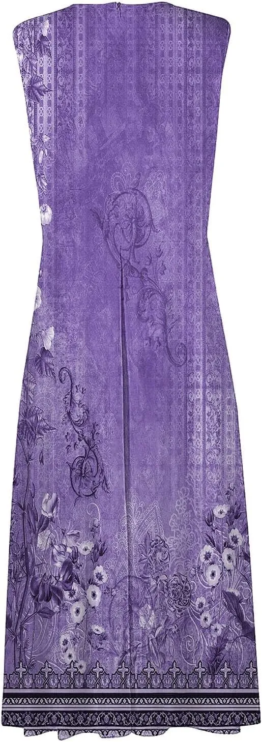 Dresses for Women 2025 Casual Long Dress Floral A Line Dress Fashion Beach Dress Hawaii Boho Floral Print Sundresses