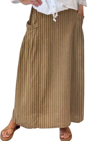 Elastic High Waist Flowy Maxi Skirts Women Boho Floral Summer Tiered Pleated A Line Long Skirt with Pockets Beach