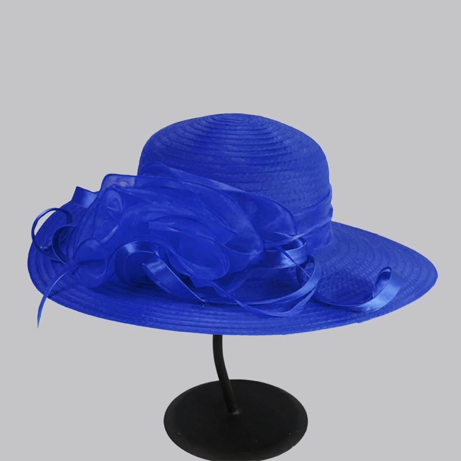 Fashion Classic Black Fedora Flat Hat, Wide Brim Jazz Hats Church Cap for Women Church Hats for Women