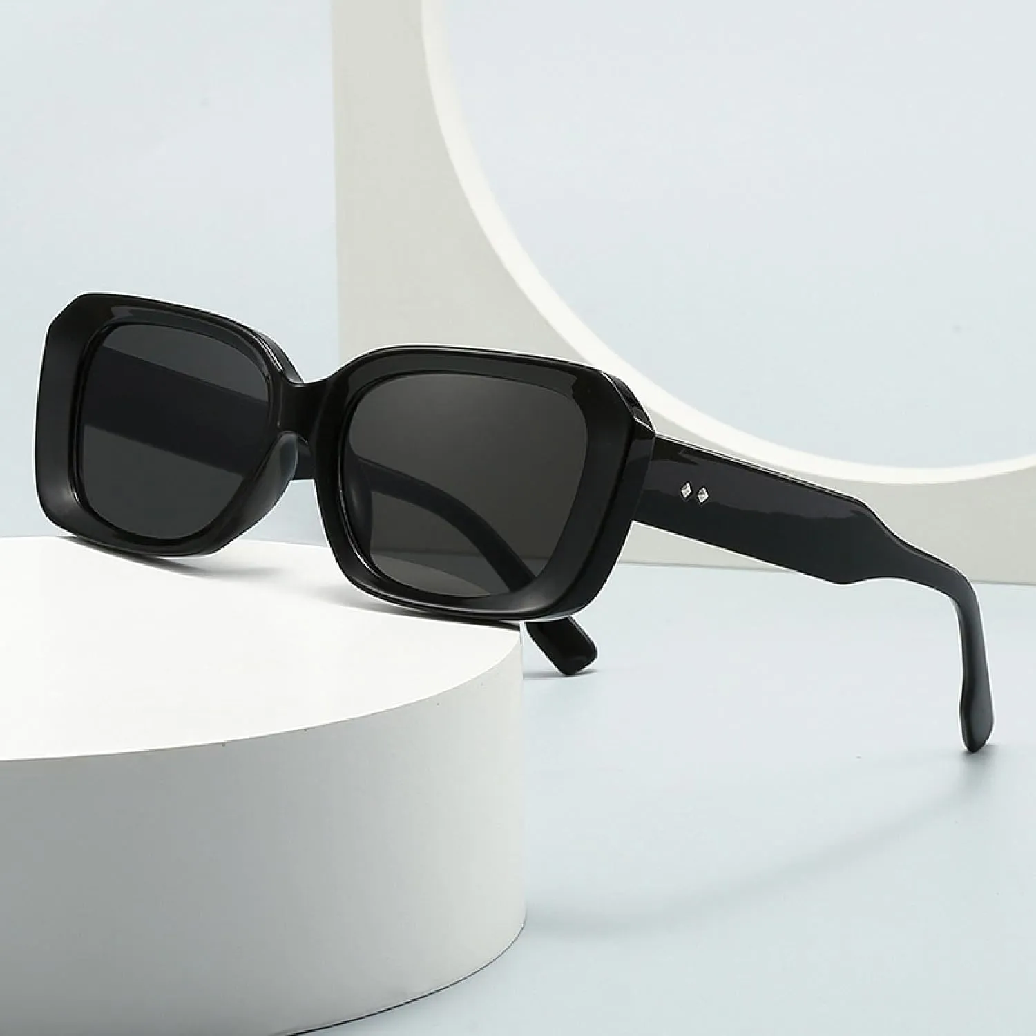Fashion Polygon Women Sunglasses Retro Candy Color Clear Gradient Uv400 Men Rivets