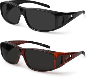 Fit Over Wrap Sunglasses Polarized Lens Wear Over Eyeglasses 100% UV Protection for Men and Women