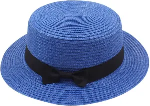 Flat Top Jazz Panama Porkpie Hat Boater Church Cap Fedora Hats for Women Men Pork Pie Hat Wide Brim Hats