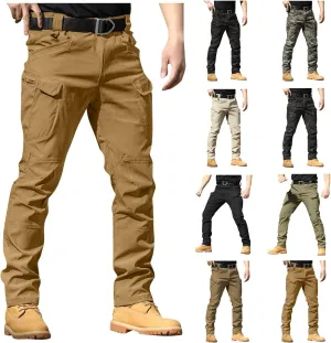 Flexcamo -Tactical Waterproof Pants Casual Cargo Pants Relaxed Fit Work Camo Tactical Pant for Men Multi Pockets