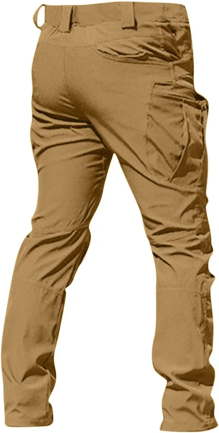 Flexcamo -Tactical Waterproof Pants Casual Cargo Pants Relaxed Fit Work Camo Tactical Pant for Men Multi Pockets