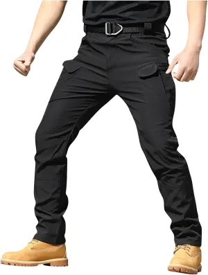 Flexcamo -Tactical Waterproof Pants Casual Cargo Pants Relaxed Fit Work Camo Tactical Pant for Men Multi Pockets