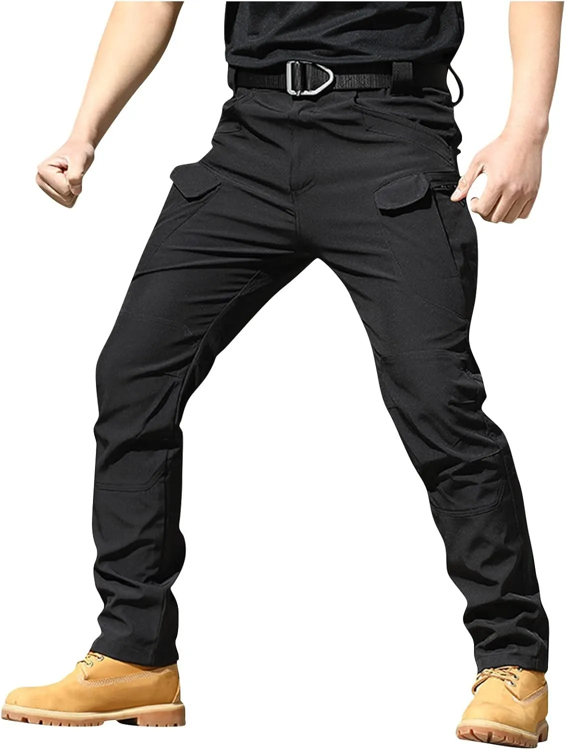 Flexcamo -Tactical Waterproof Pants Casual Cargo Pants Relaxed Fit Work Camo Tactical Pant for Men Multi Pockets