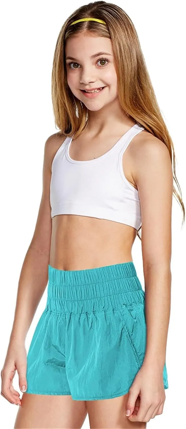 Flowy Shorts for Teen Girls High Waist Quick Dry Athletic Gym Running Biker Shorts Preppy Youth Butterfly Shorts