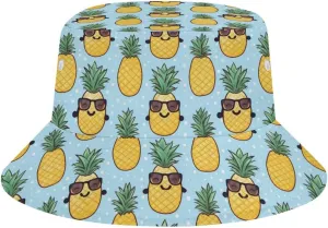 Funny Glasses Pineapple Sun Hats Bucket Hat Wide Brim Fishing Hat Summer Hat for Fishing, Hiking, Camping