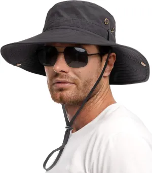 FURTALK Sun Hats for Men Fishing Hat UPF 80  Foldable Wide Brim Outdoor Hiking Beach Summer Hats