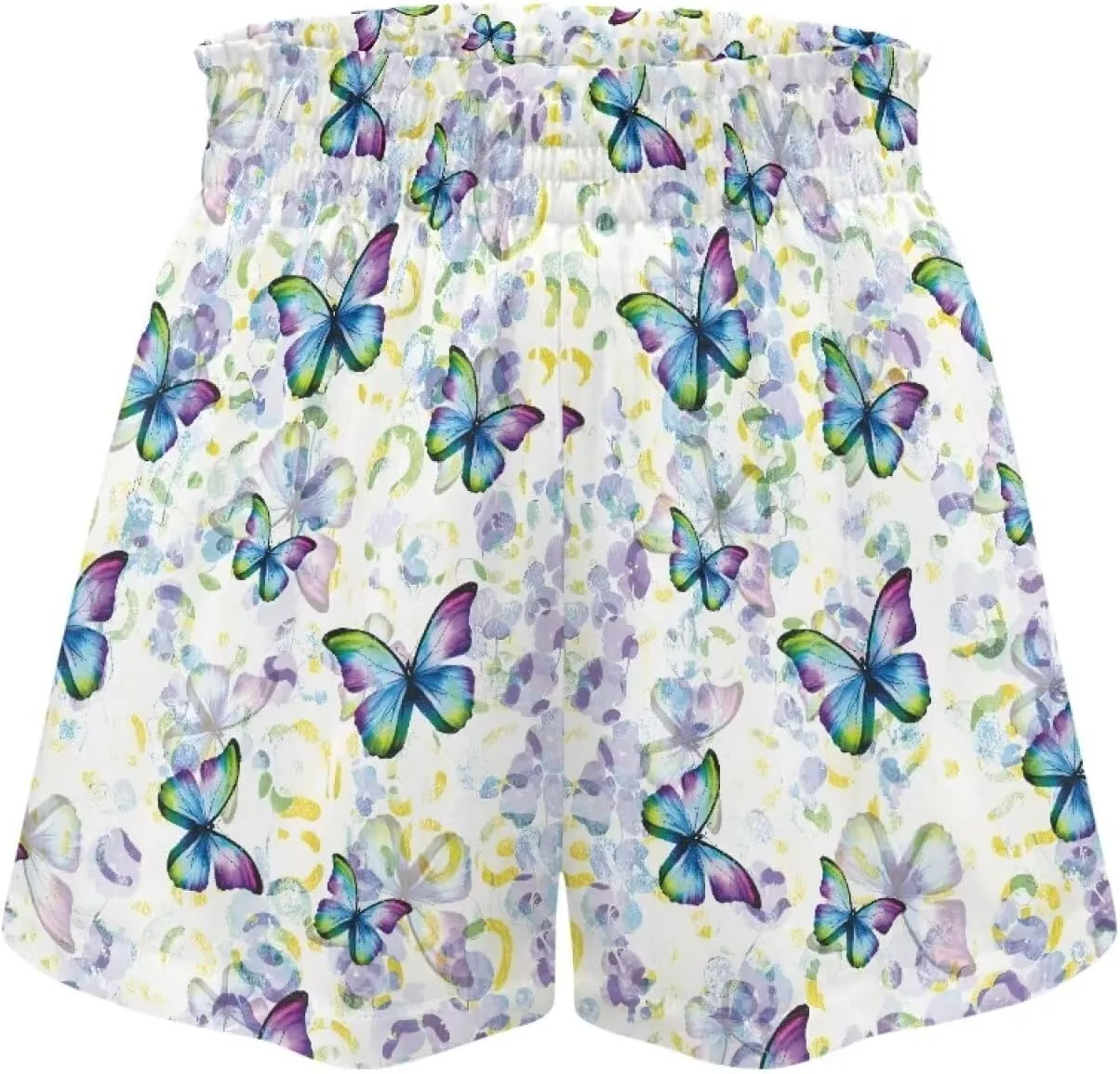 Girls Athletic Shorts Size 1-16 Kids High Waist Butterfly Shorts for Girls Flowy Shorts Summer Butterfly Shorts