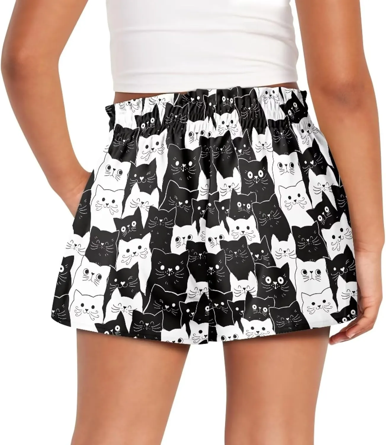 Girls Athletic Shorts Size 1-16 Kids High Waist Butterfly Shorts for Girls Flowy Shorts Summer Butterfly Shorts