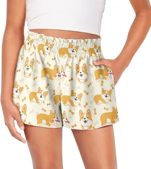 Girls Athletic Shorts Size 1-16 Kids High Waist Butterfly Shorts for Girls Flowy Shorts Summer Butterfly Shorts