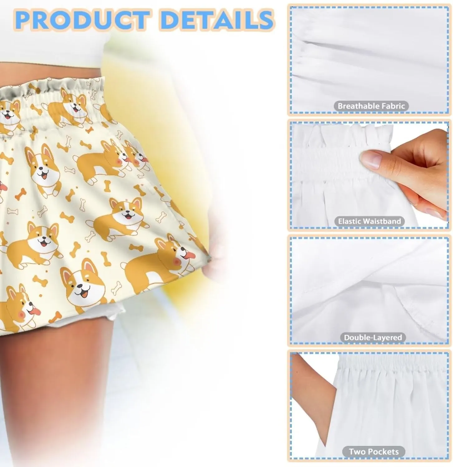 Girls Athletic Shorts Size 1-16 Kids High Waist Butterfly Shorts for Girls Flowy Shorts Summer Butterfly Shorts
