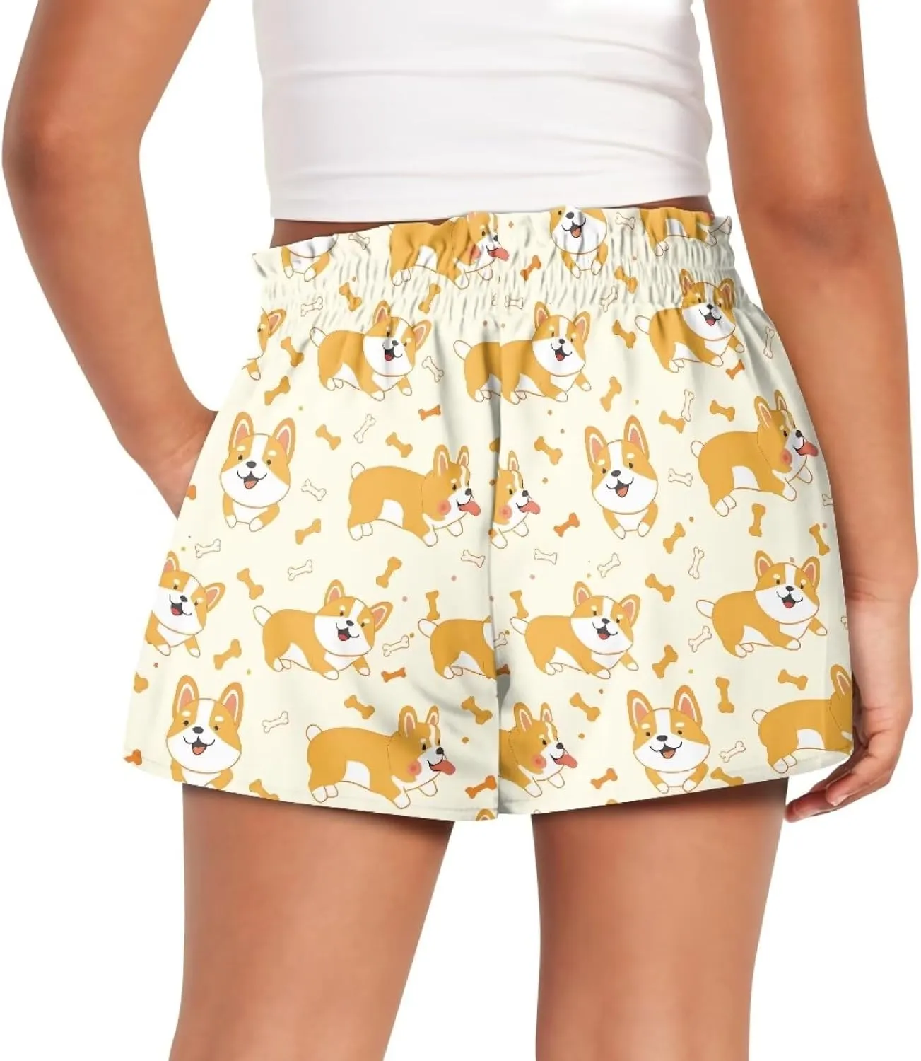 Girls Athletic Shorts Size 1-16 Kids High Waist Butterfly Shorts for Girls Flowy Shorts Summer Butterfly Shorts
