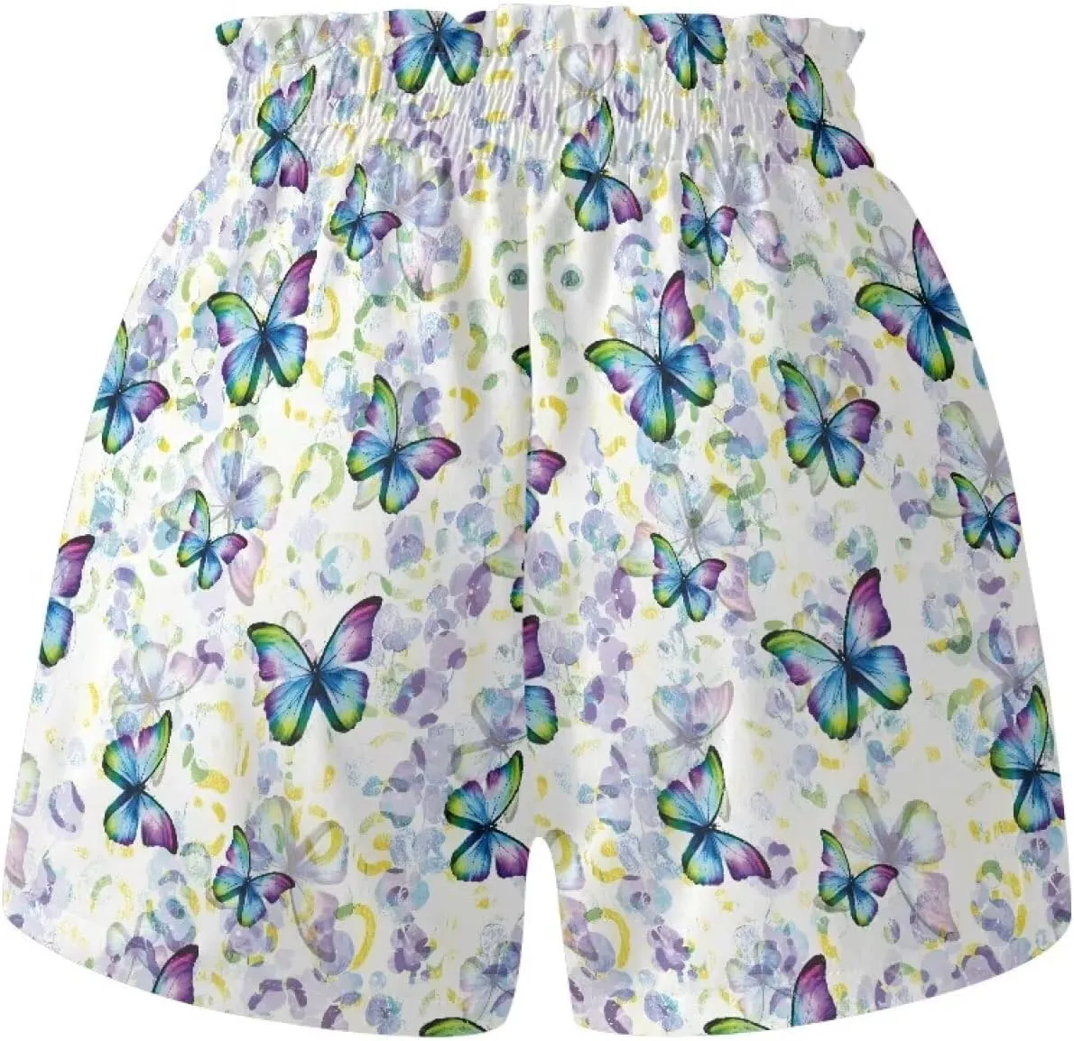 Girls Athletic Shorts Size 1-16 Kids High Waist Butterfly Shorts for Girls Flowy Shorts Summer Butterfly Shorts