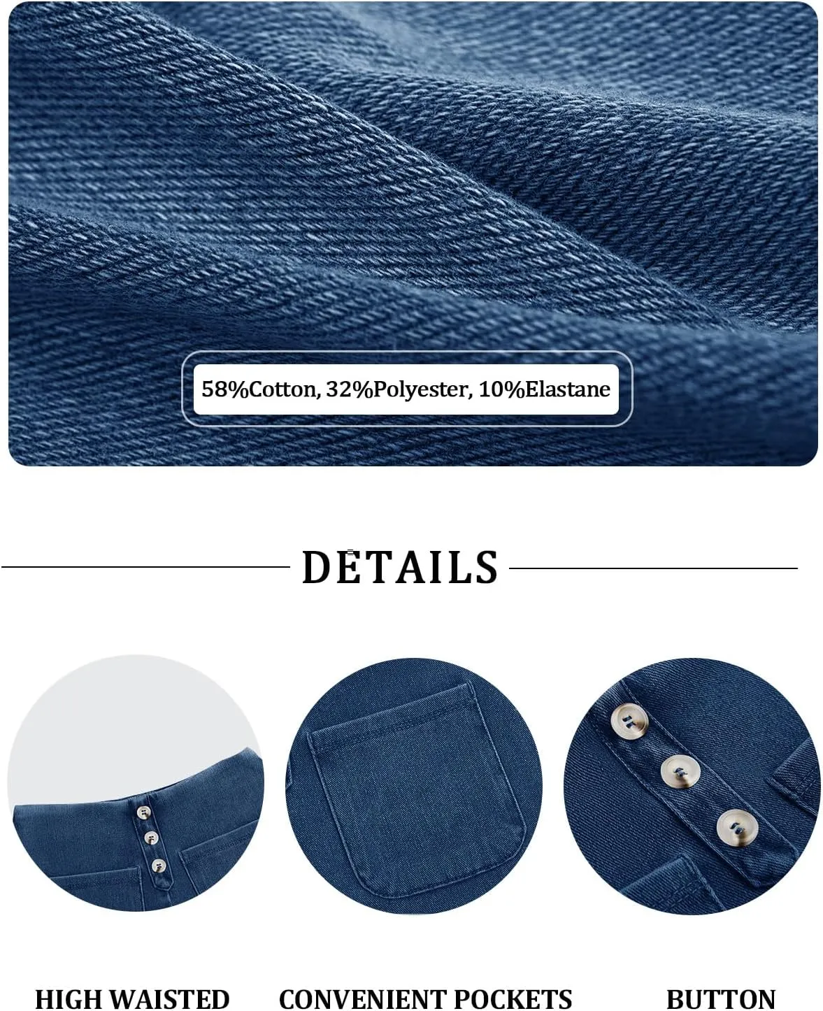 Haloumoning Girls Jean Shorts Kids Cute High Waist Shorts Button Summer Demin Shorts with Pockets 5-14 Years
