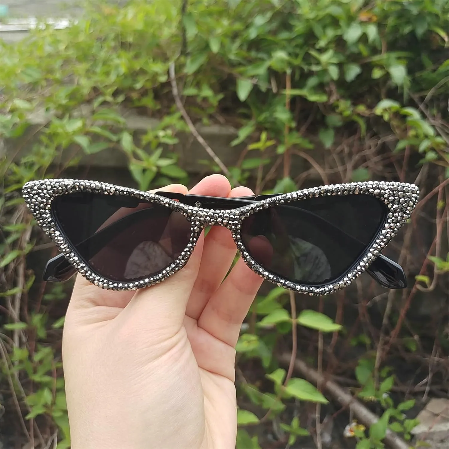 helena Unique leg Crystal Diamond Sunglasses Women Vintage Cat Eye Party Eyewear Sparkling Rhinestone Gradient Shades