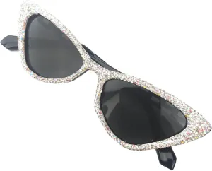 helena Unique leg Crystal Diamond Sunglasses Women Vintage Cat Eye Party Eyewear Sparkling Rhinestone Gradient Shades