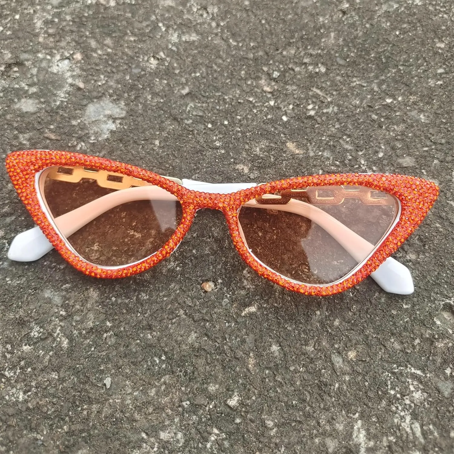helena Unique leg Crystal Diamond Sunglasses Women Vintage Cat Eye Party Eyewear Sparkling Rhinestone Gradient Shades