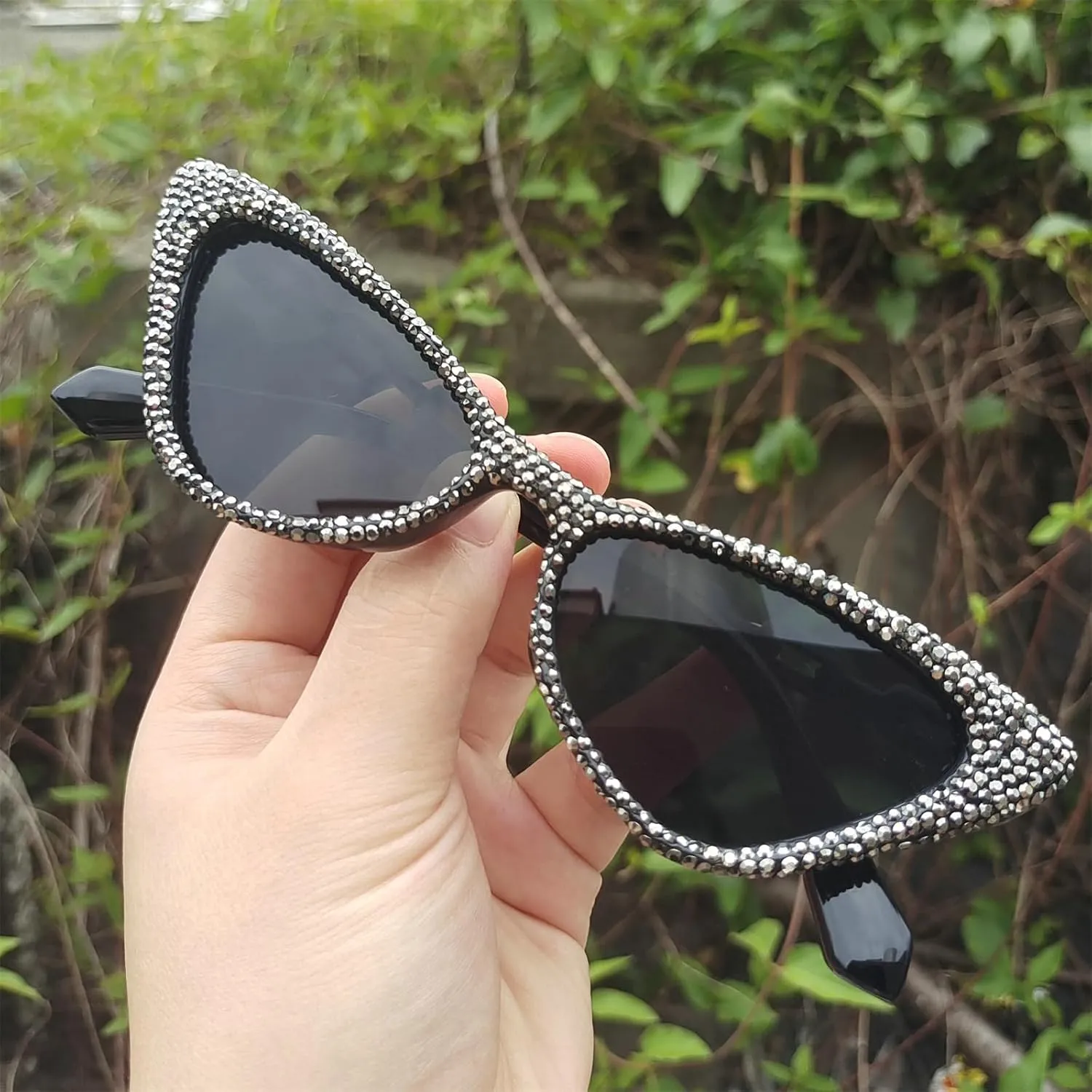 helena Unique leg Crystal Diamond Sunglasses Women Vintage Cat Eye Party Eyewear Sparkling Rhinestone Gradient Shades