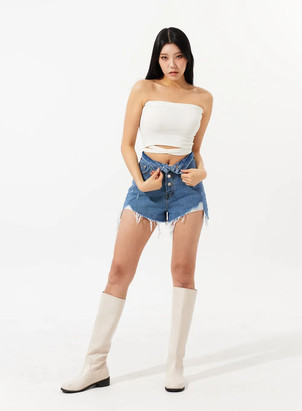 High Waist Denim Shorts IM308