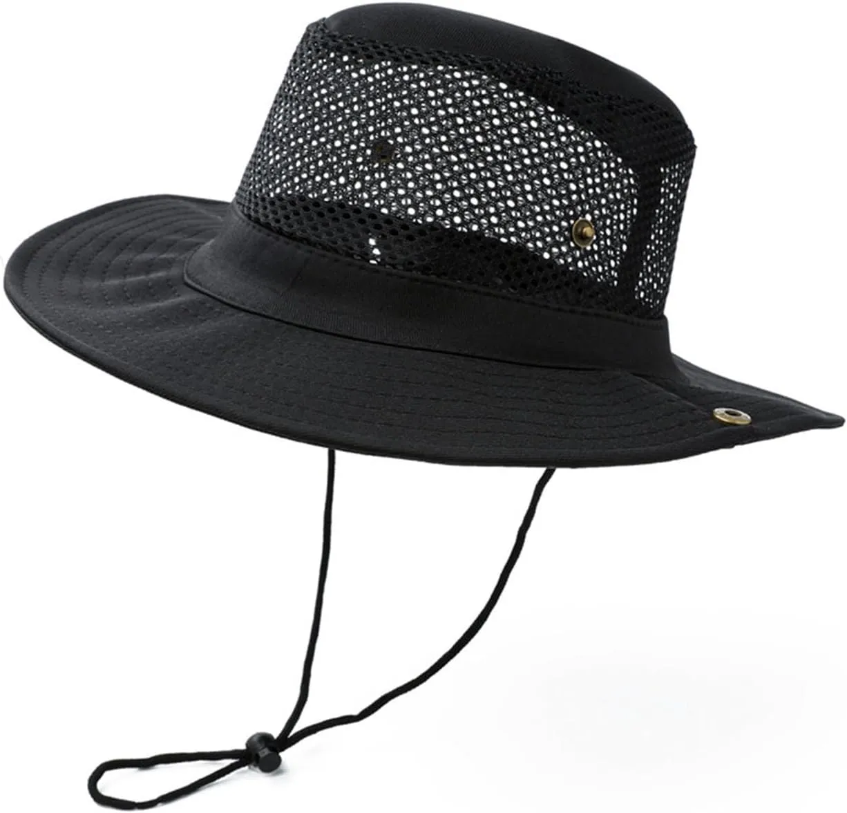 Hollow Out Breathable Sun Hat for Women, Wide Brim Casual Bucket Cap Summer Outdoor Mountain Hiking UV Protection Hats