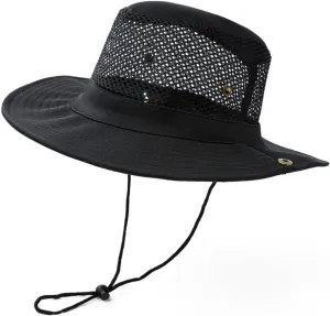 Hollow Out Breathable Sun Hat for Women, Wide Brim Casual Bucket Cap Summer Outdoor Mountain Hiking UV Protection Hats