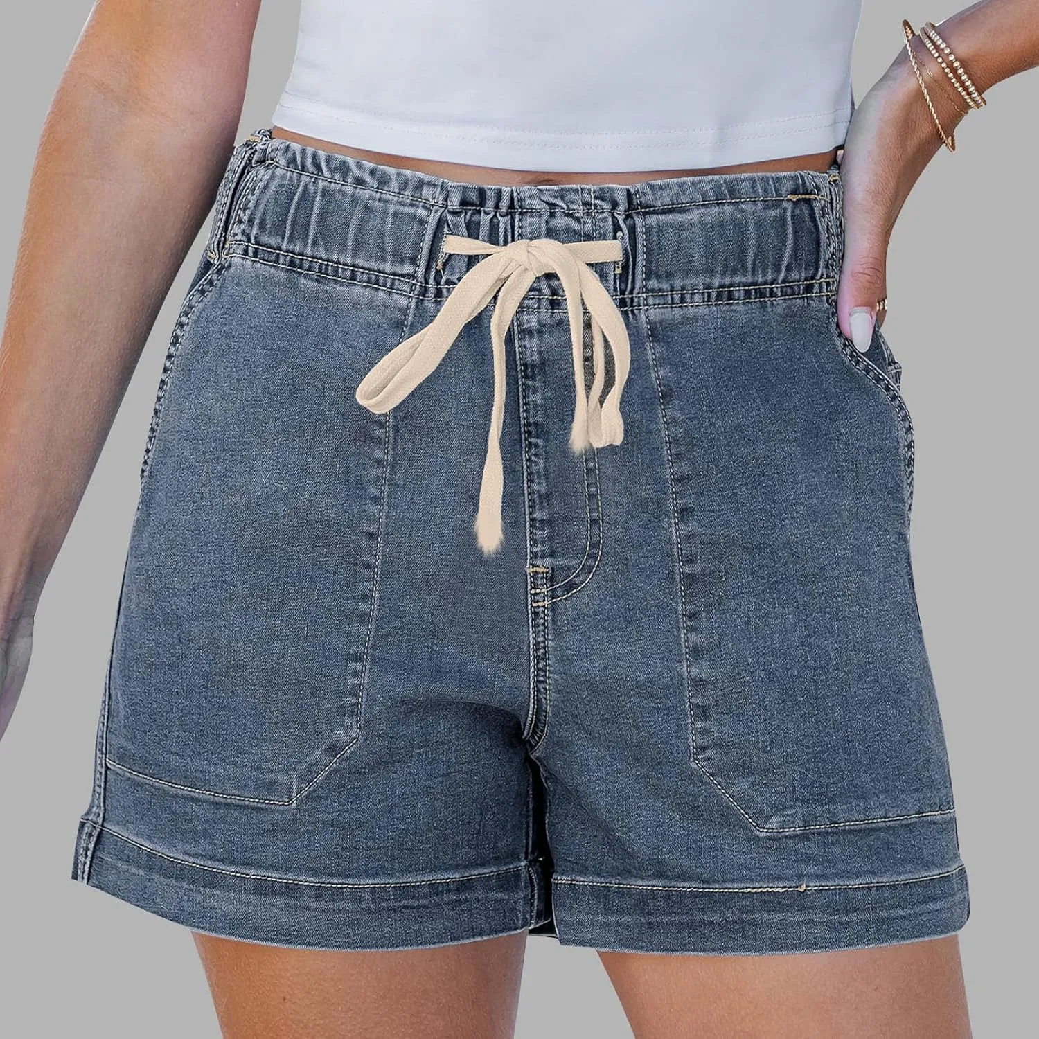 Hvyesh Jean Shorts Womens Jorts Summer Cute Denim Shorts for Women High Waisted