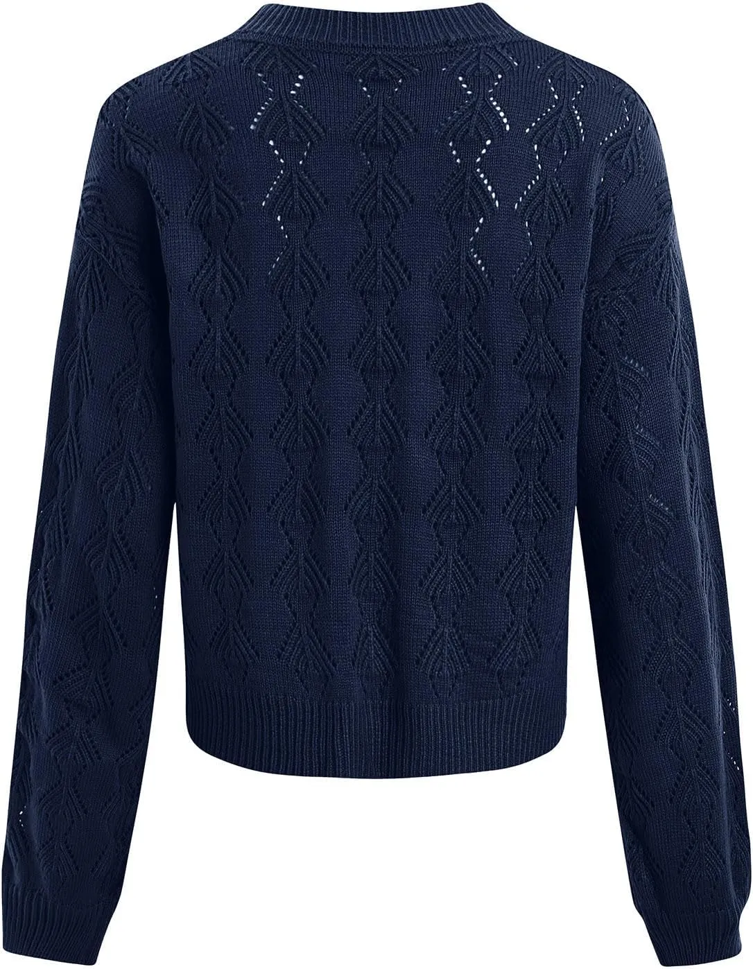 iLH Womens Cardigan 2024 Fall Lightweight Open Front Sweater V Neck Button Down Knit Outerwear Loose Crochet Jacket