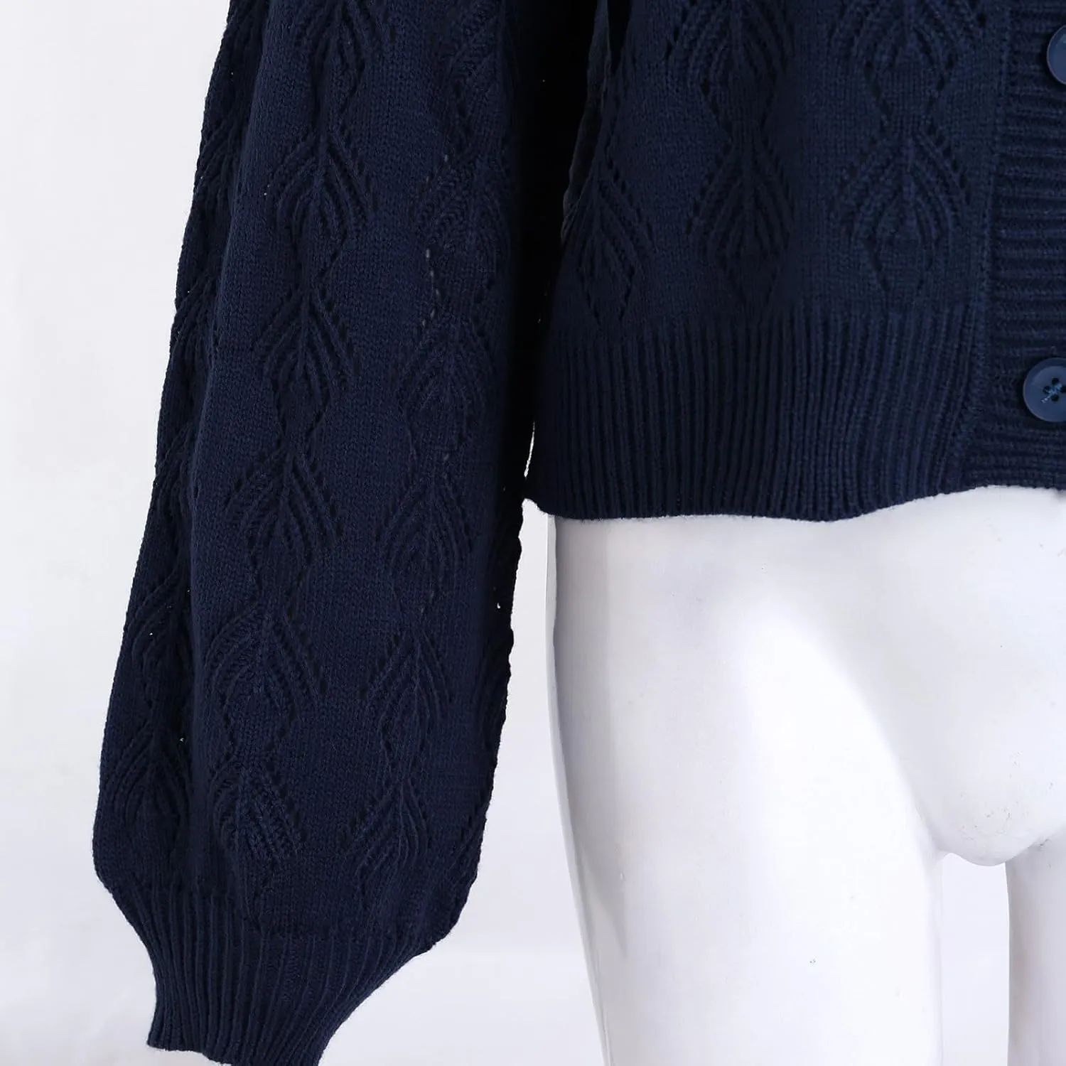 iLH Womens Cardigan 2024 Fall Lightweight Open Front Sweater V Neck Button Down Knit Outerwear Loose Crochet Jacket