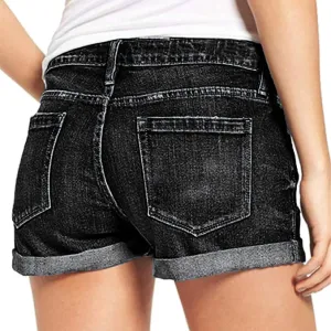 Jean Shorts for Women Casual Summer Frayed Denim Shorts High Waisted Distressed Ripped Jean Shorts Trendy Cut Off Shorts