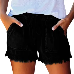Jean Shorts for Women Distressed Stretchy Jeanshorts Casual High Waisted Denim Shorts Summer Jeans Baggy Jean Shorts
