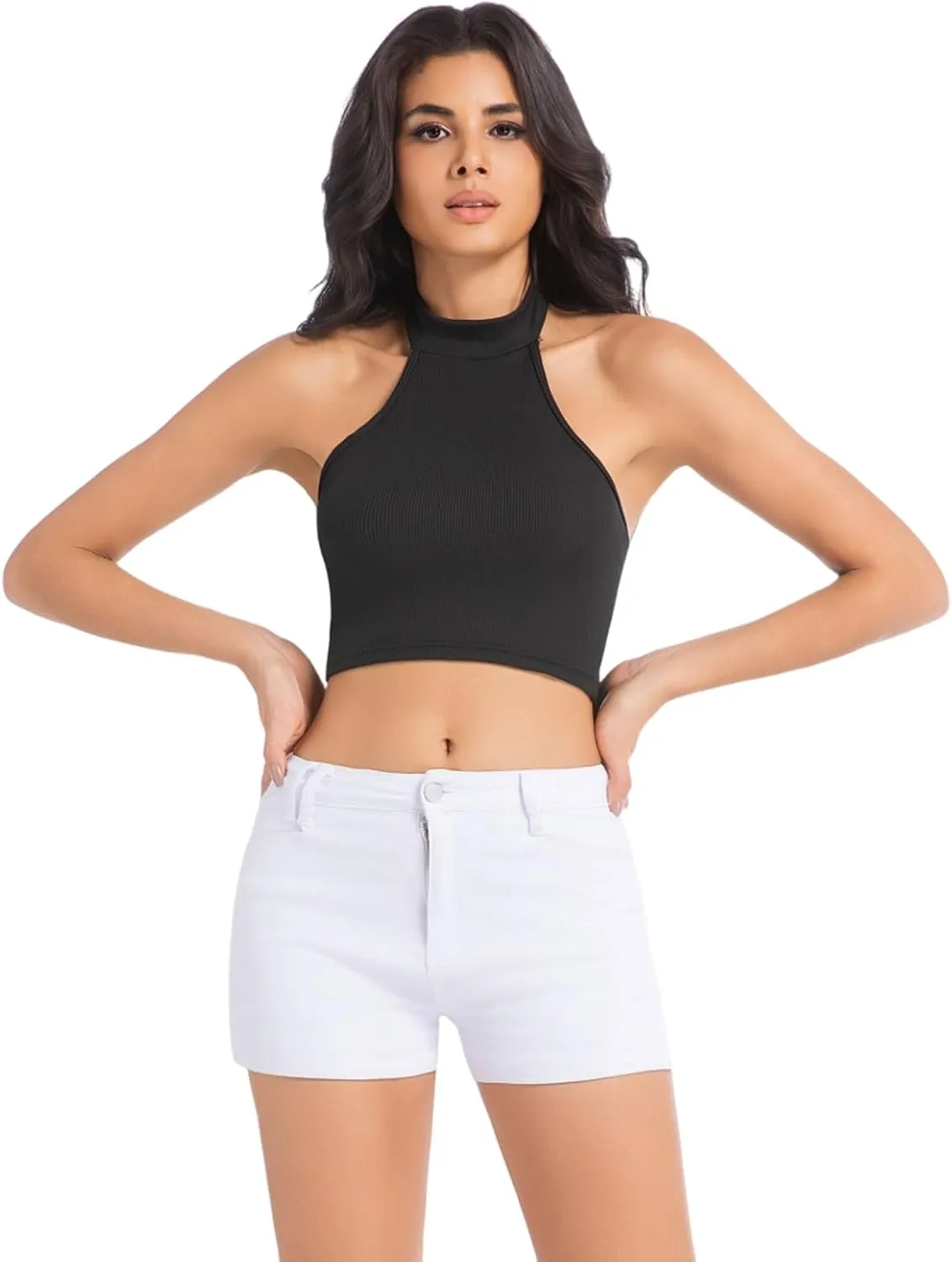 Jean Shorts for Women High Waisted Stretchy Casual Summer Denim Mom Shorts