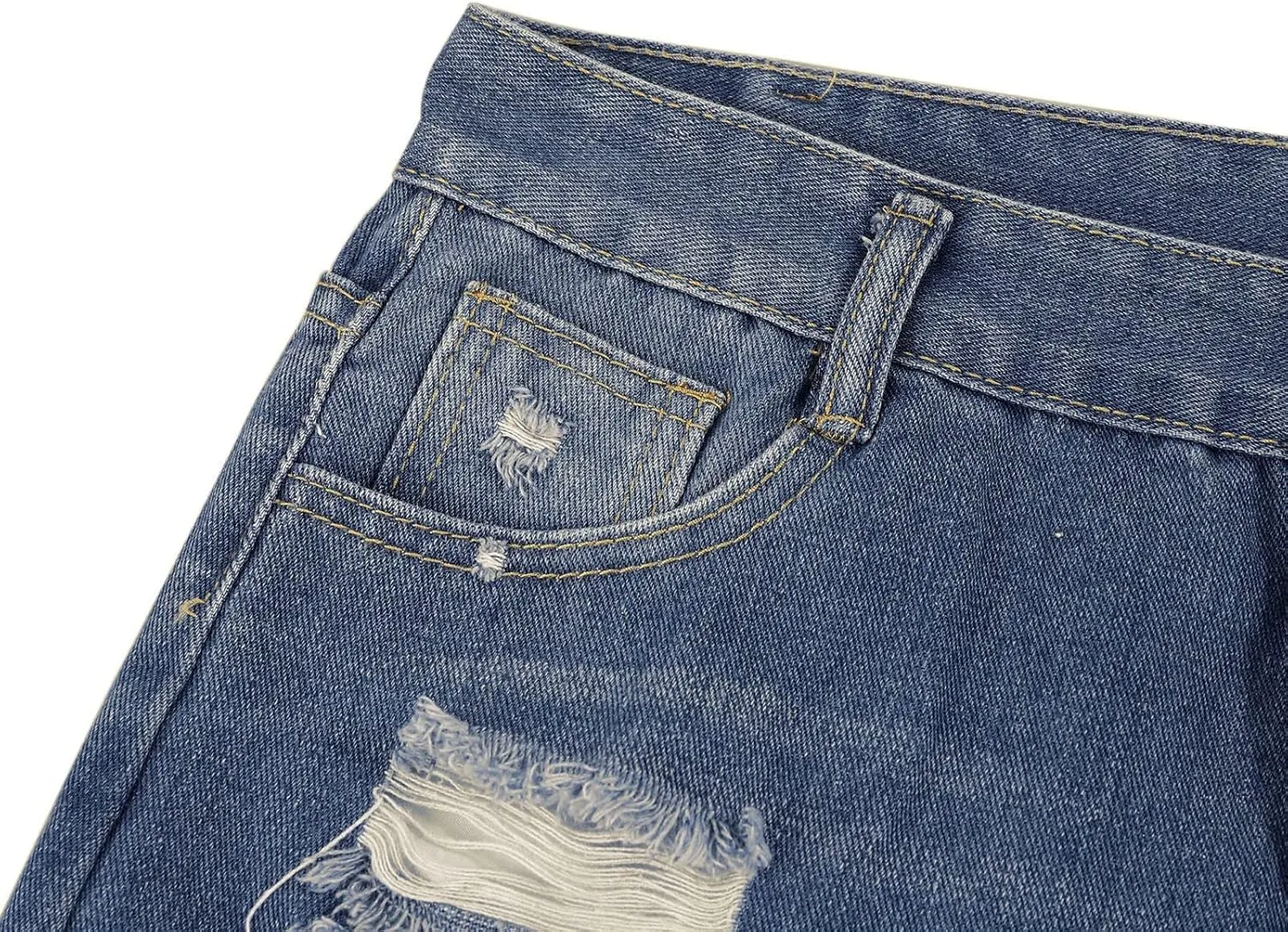 Jean Shorts for Women Sexy Ripped Mid Rise Summer Hot Raw Hem Denim Shorts with Pockets Fashion Street Casual Shorts