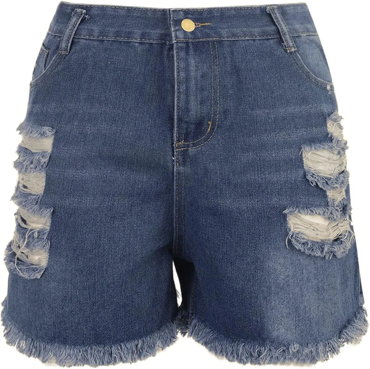 Jean Shorts for Women Sexy Ripped Mid Rise Summer Hot Raw Hem Denim Shorts with Pockets Fashion Street Casual Shorts