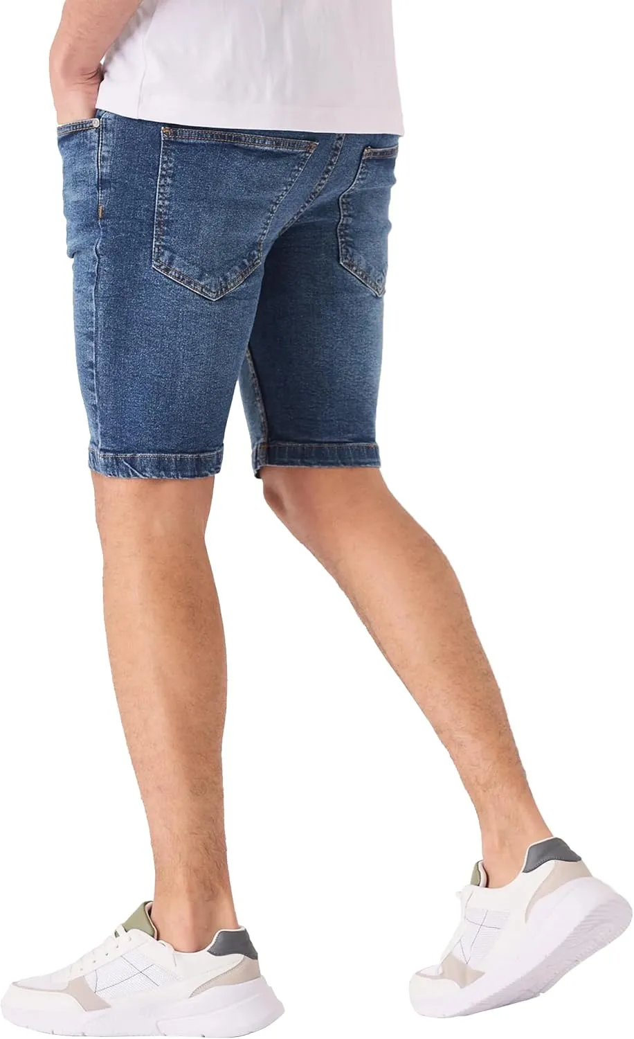 Jean Shorts Men - Stretch Relaxed Fit Mens Denim Shorts - Casual Five Pockets Mens Jean Shorts for Summer Outdoor