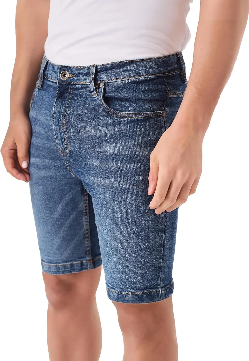 Jean Shorts Men - Stretch Relaxed Fit Mens Denim Shorts - Casual Five Pockets Mens Jean Shorts for Summer Outdoor