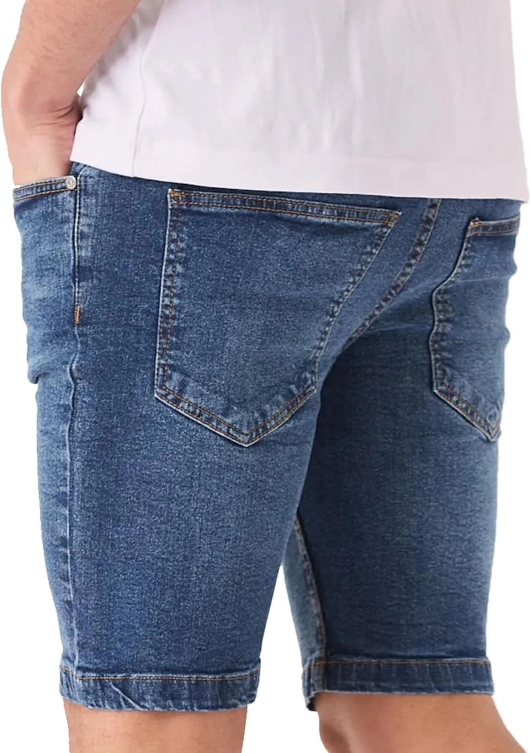 Jean Shorts Men - Stretch Relaxed Fit Mens Denim Shorts - Casual Five Pockets Mens Jean Shorts for Summer Outdoor