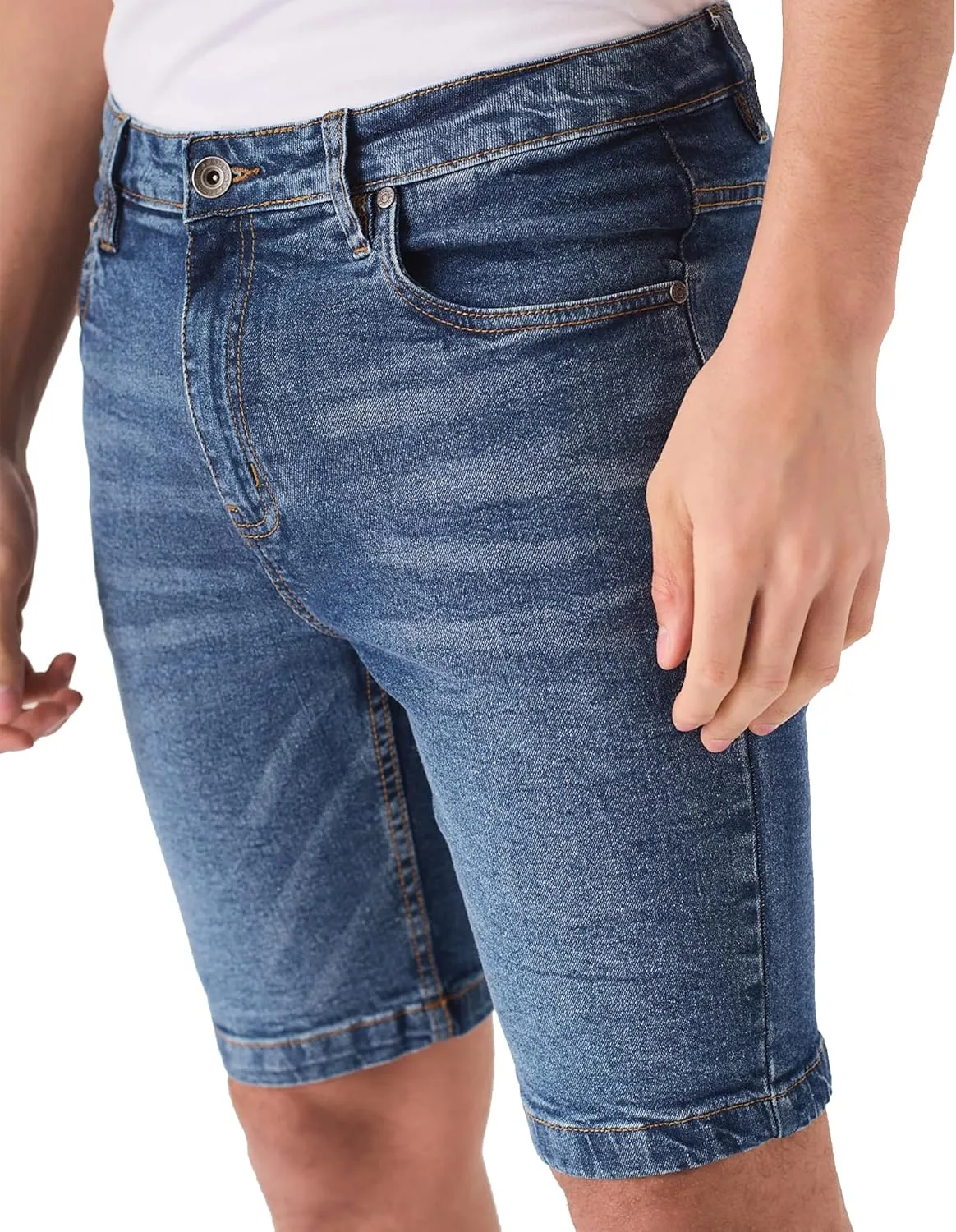 Jean Shorts Men - Stretch Relaxed Fit Mens Denim Shorts - Casual Five Pockets Mens Jean Shorts for Summer Outdoor