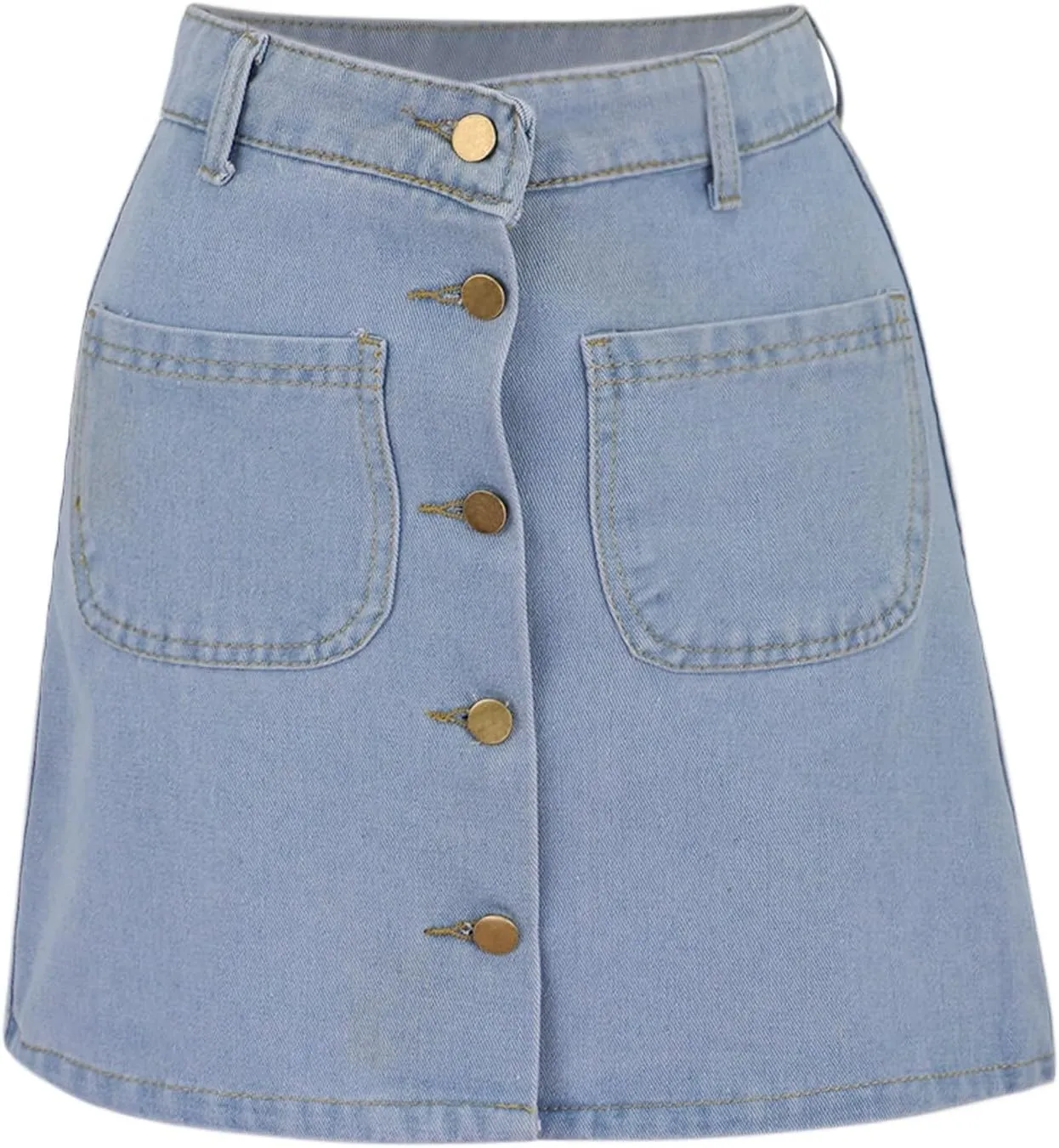 Jean Skirts for Women Denim High Waisted Trendy Stretchy Mini Button Front Short Pencil Skirt with Pockets 2025