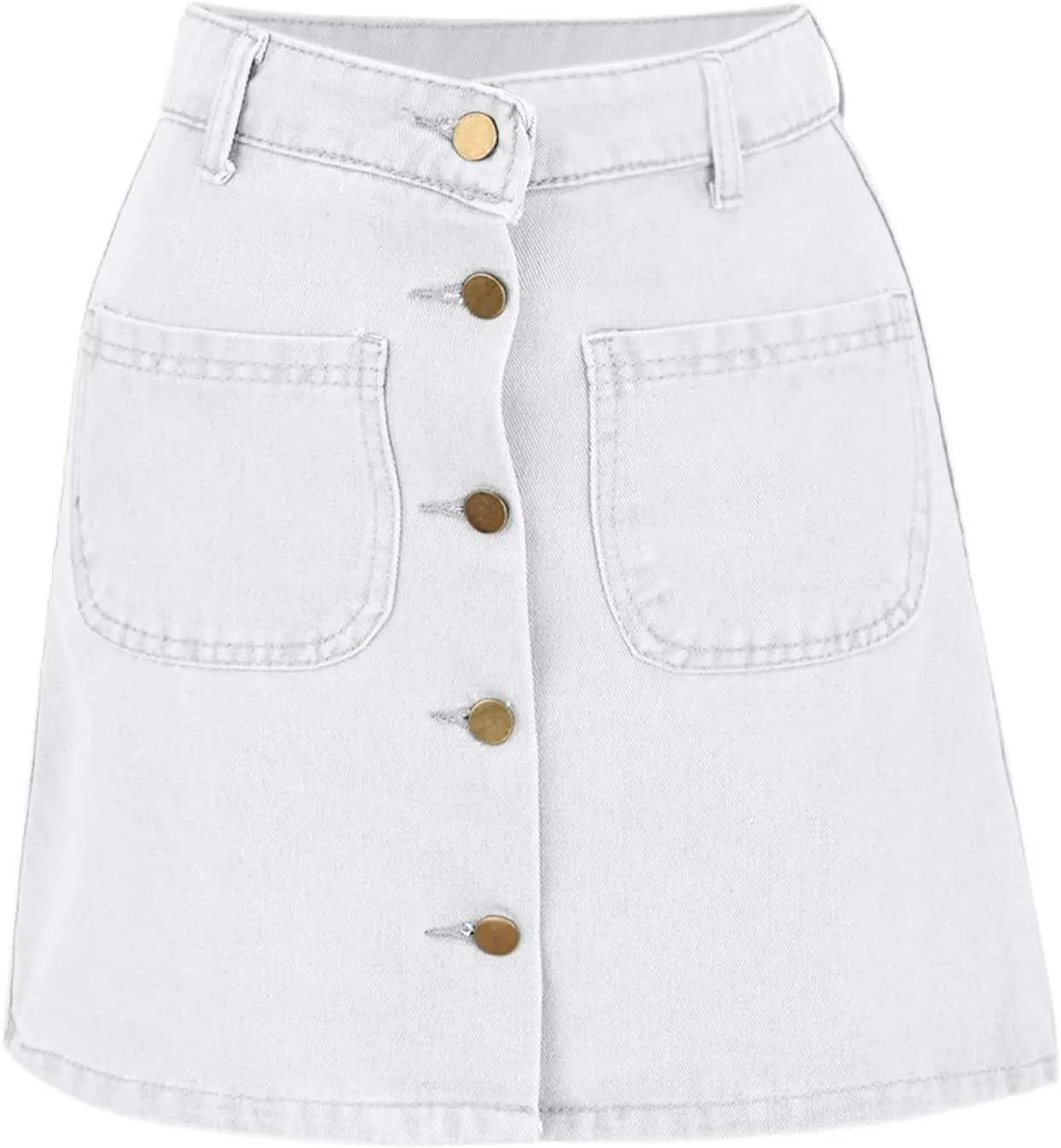 Jean Skirts for Women Denim High Waisted Trendy Stretchy Mini Button Front Short Pencil Skirt with Pockets 2025