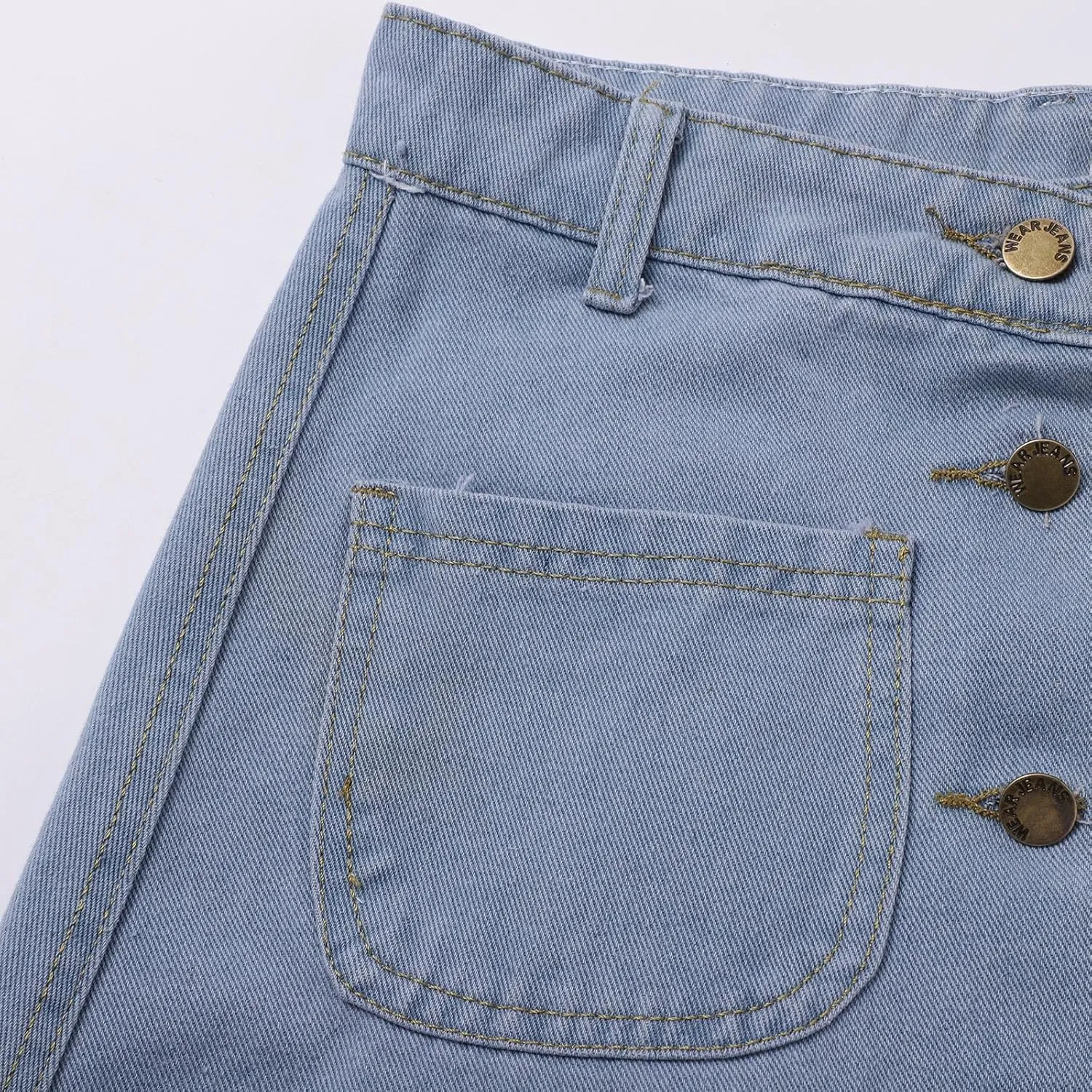 Jean Skirts for Women Denim High Waisted Trendy Stretchy Mini Button Front Short Pencil Skirt with Pockets 2025