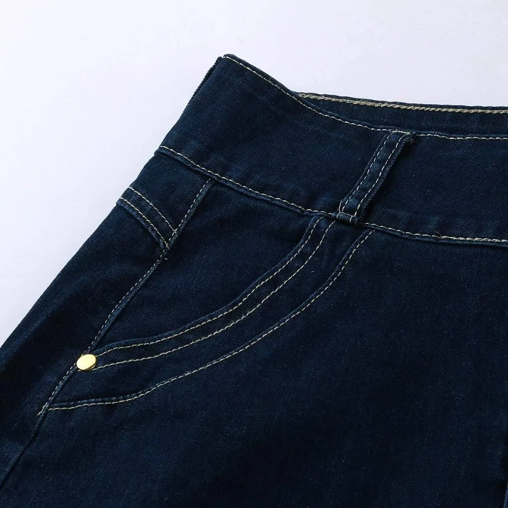 Jean Skirts for Women Trendy Front Button Flared Slim Stretchy Casual Long Denim Skirts for Summer Streetwear