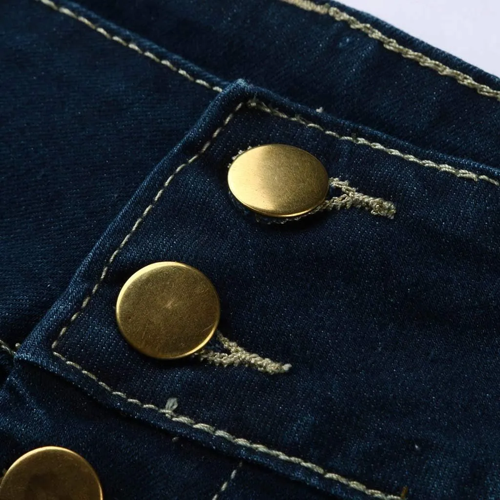 Jean Skirts for Women Trendy Front Button Flared Slim Stretchy Casual Long Denim Skirts for Summer Streetwear